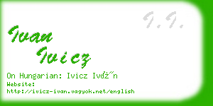 ivan ivicz business card